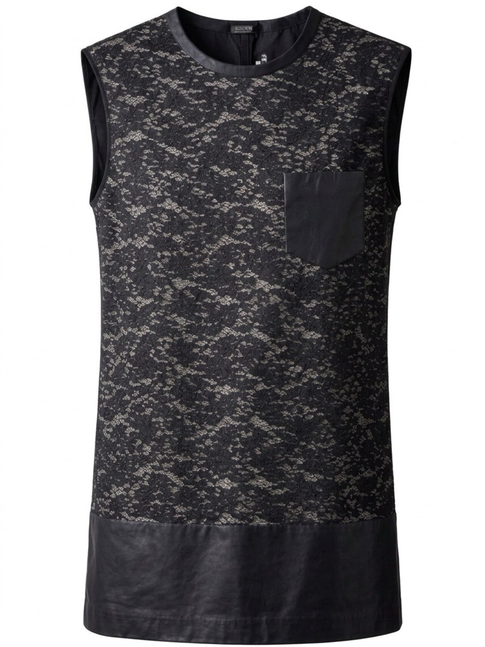 3.1 Phillip Lim Black Leather with Lace Mini Dress